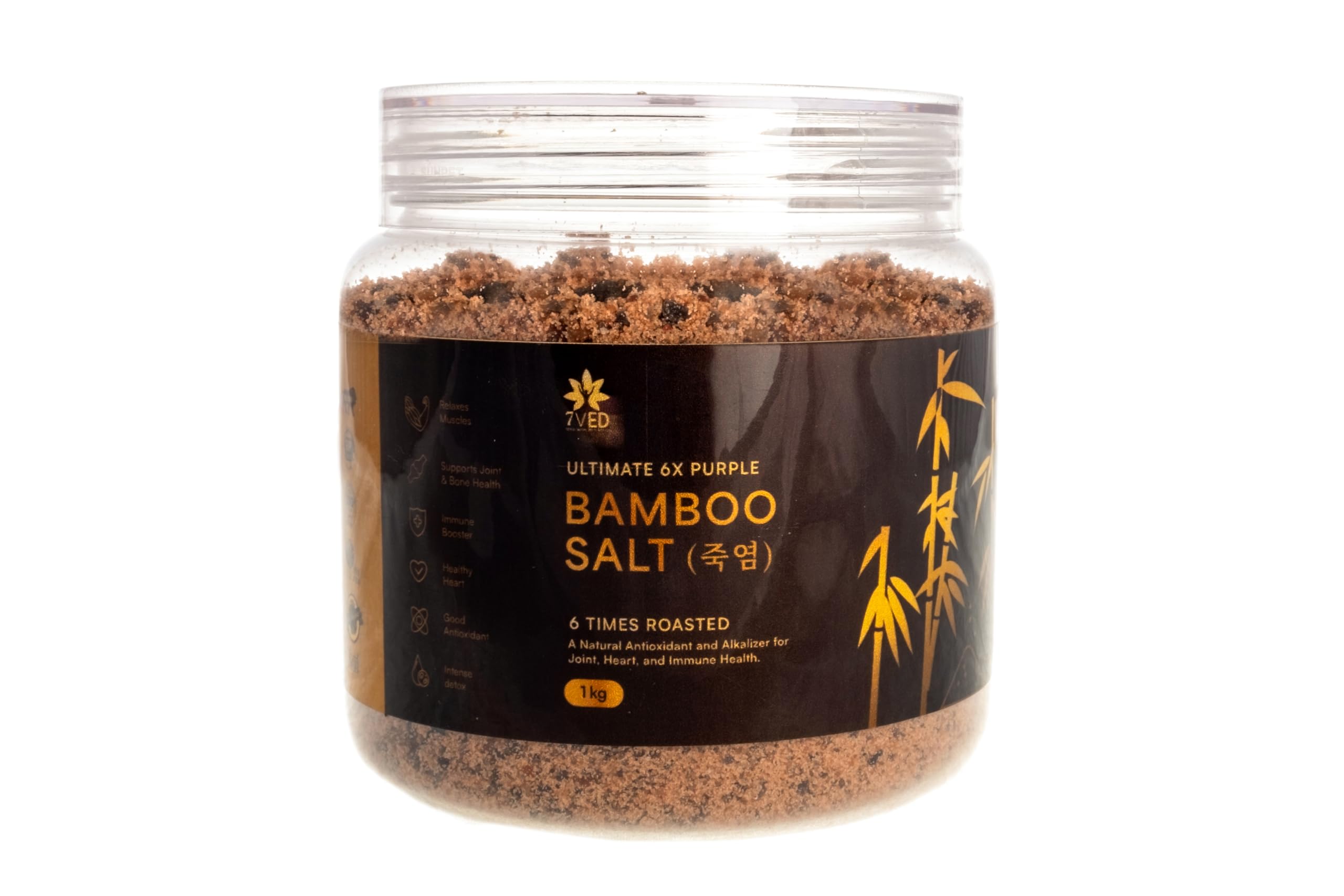 7VED Bamboo Salt, 1kg - Antioxidant, Anti-inflammatory, Supports Joint & Bone Health, Heart Health, Immune Booster, Detoxifier, Alkalizing Effect - Image 2 thumbnail