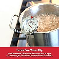 Vista 3 de Escali AHC1 Termómetro de acero inoxidable para freír y dulces con clip para olla, sonda de 5 pulgadas con zonas de temperatura de caramelo