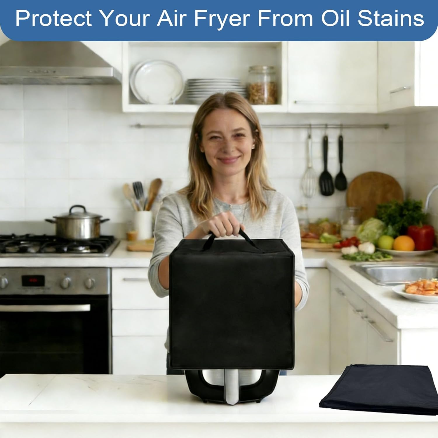 Air Fryer Cover Dust Cover for Gourmia Air Fryer Oven Digital Display 6 Quart Large AirFryer GAF686 12"*10.2"*13.4" Heat-Resistant Waterproof Dust-proof Kitchen Appliance Covers