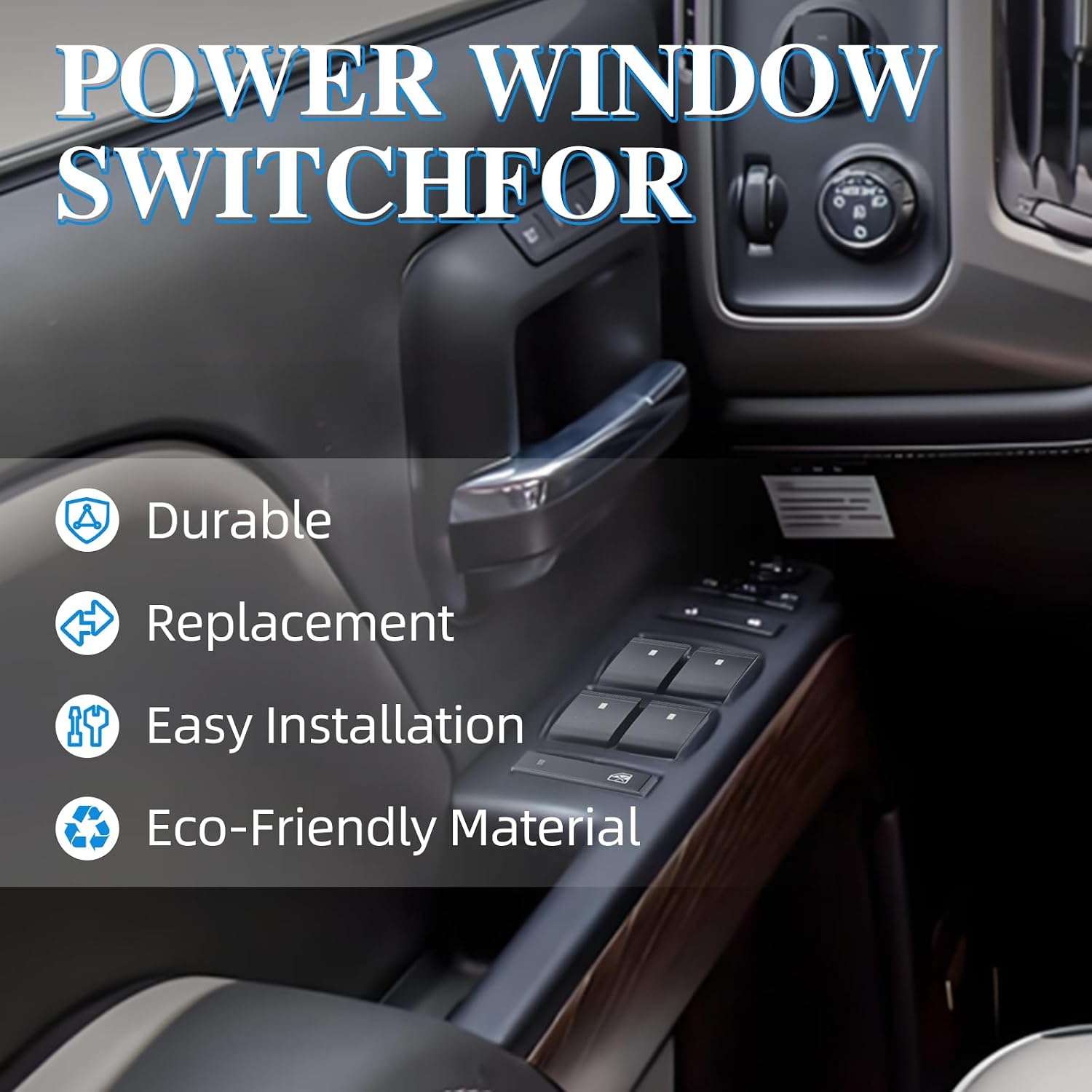 Power Window Master Control Switch | Front Drive Side Compatible with 2007-2013 Chevy Silverado, Traverse HHR GMC Sierra Yukon 2009-2013 Buick Enclave | Replaces OE# 25789692 20945129