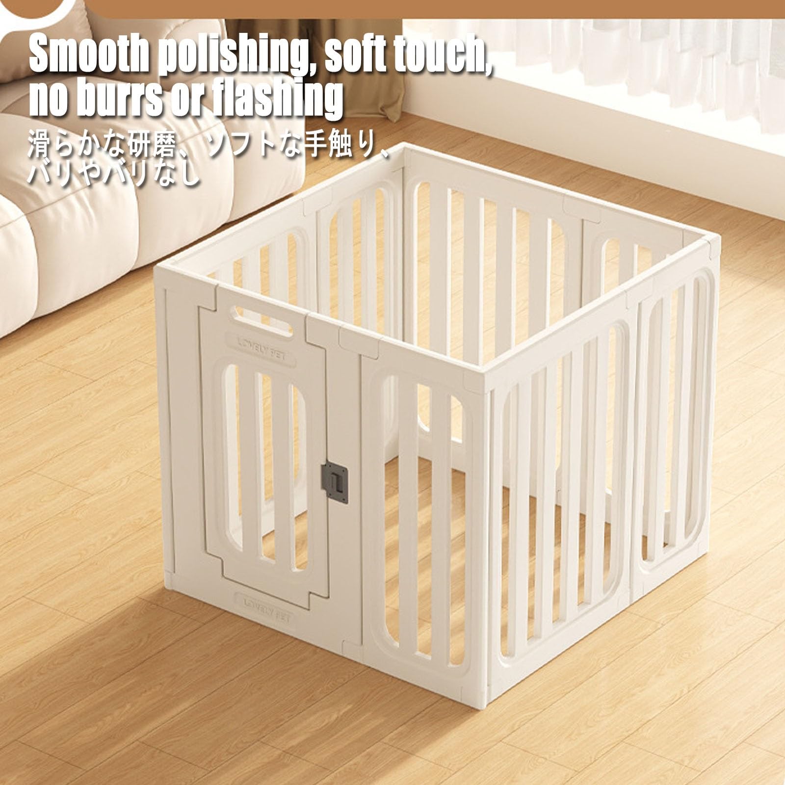 Recinto per Cani da Interno con Porta，Recinto per Cani Pieghevole ，Recinto per Cani Cuccioli Conigli Gatti Animali Domestici da Interno e Esterno Giardino Rete(75cm/29.5in,12 Pieces)