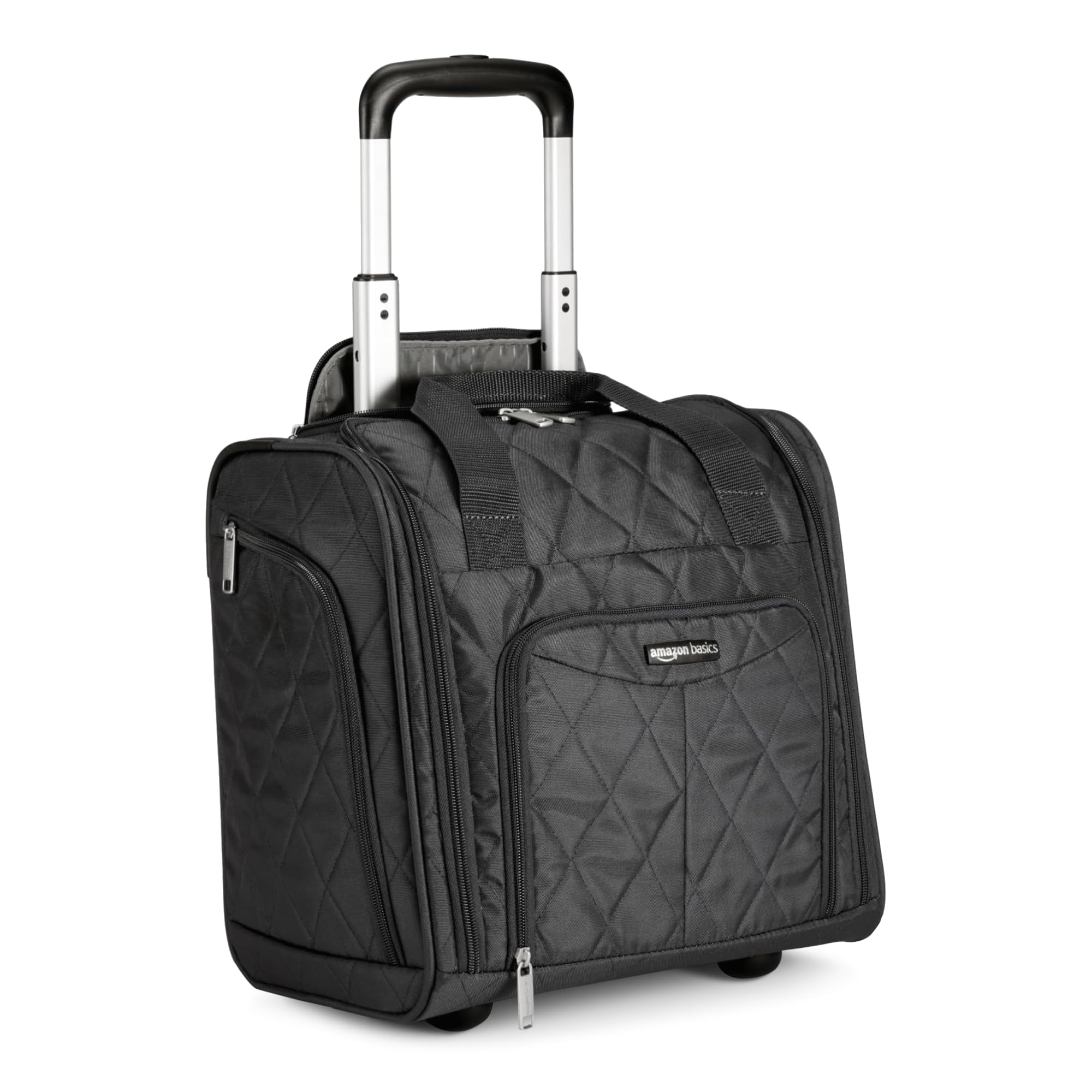 Amazon Basics Equipaje para Llevar debajo del Asiento, Acolchado en Color Negro, 35.3cm x 25.2cm x 38.5cm