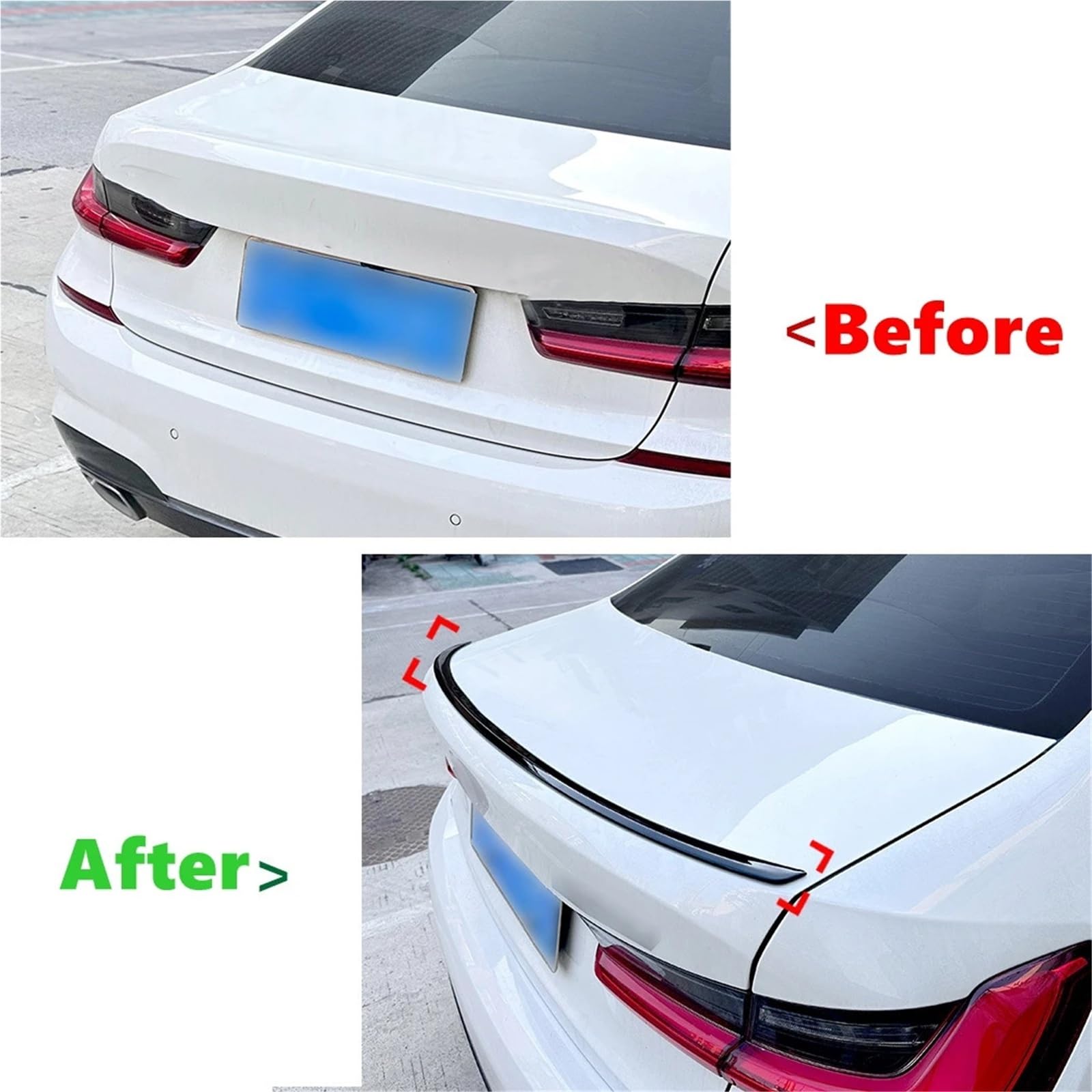 Kompatybilny z BMW serii 3 G20 320i 325i 330i 2019 2020 2021 2022 2023 2024 tylna pokrywa bagażnika samochodu Spoiler skrzydło Splitter Lip ABS(Carbon Fiber look)