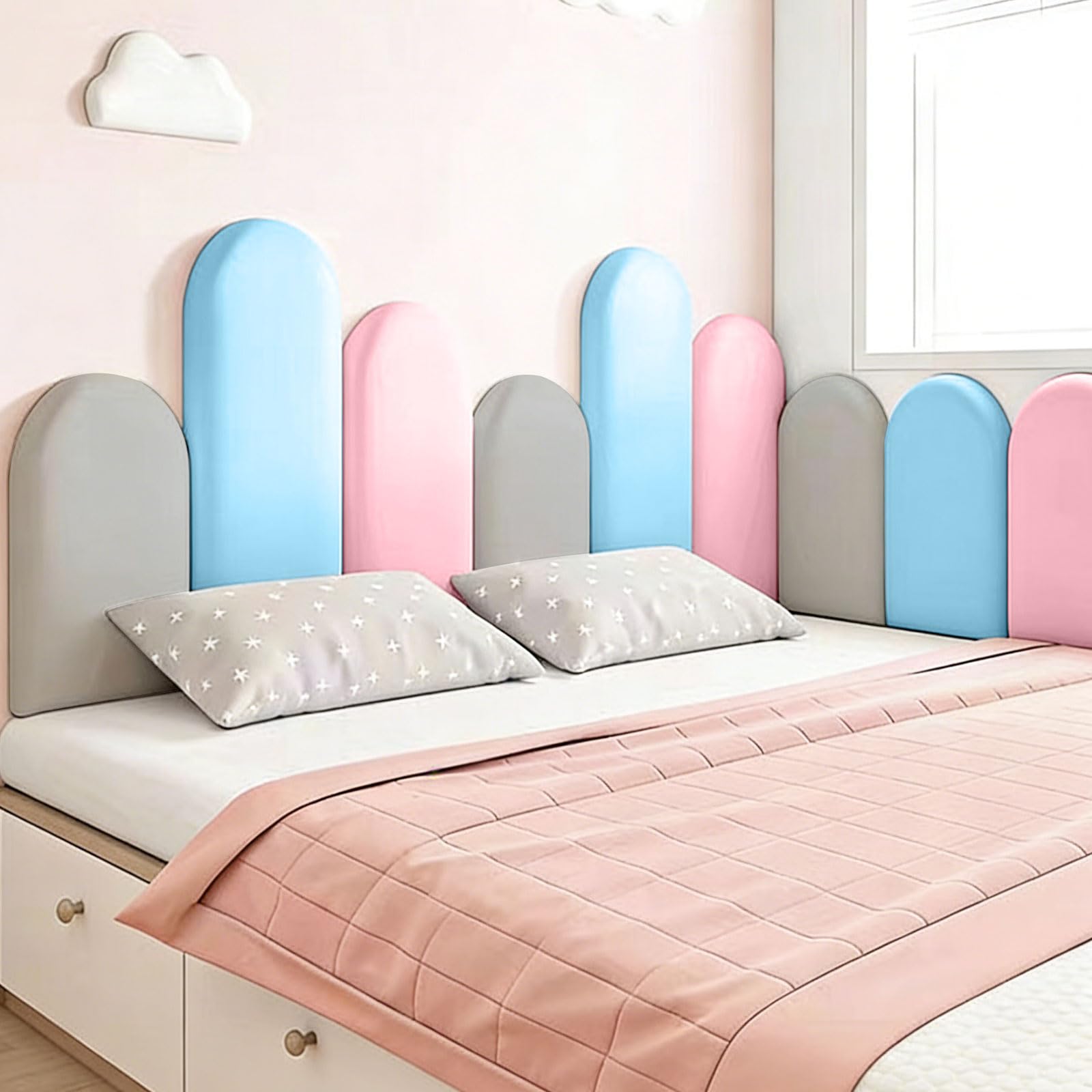 Pannello da parete 3D, in poliuretano, impermeabile, imbottitura da parete per cameretta dei bambini, pannelli da parete autoadesivi, per cameretta dei bambini, per testiera, letto, cuscino per