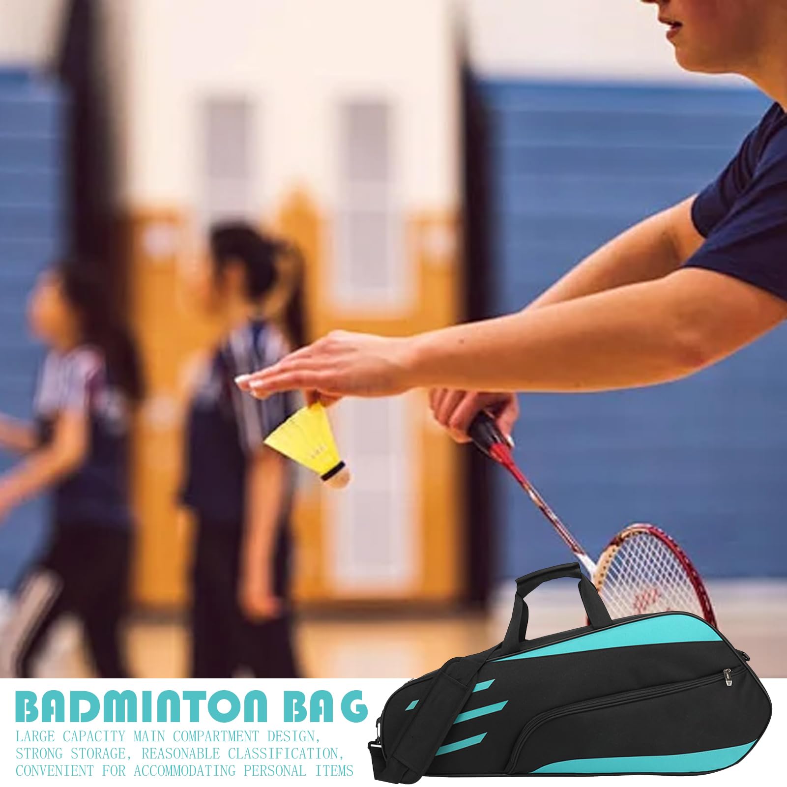 3 Schläger-Tennis-Tasche – wasserdichte Schulter-Badminton-Tragetaschen | Badmintonschläger-Abdeckung, Racquetball-Taschen für Männer, Frauen und andere