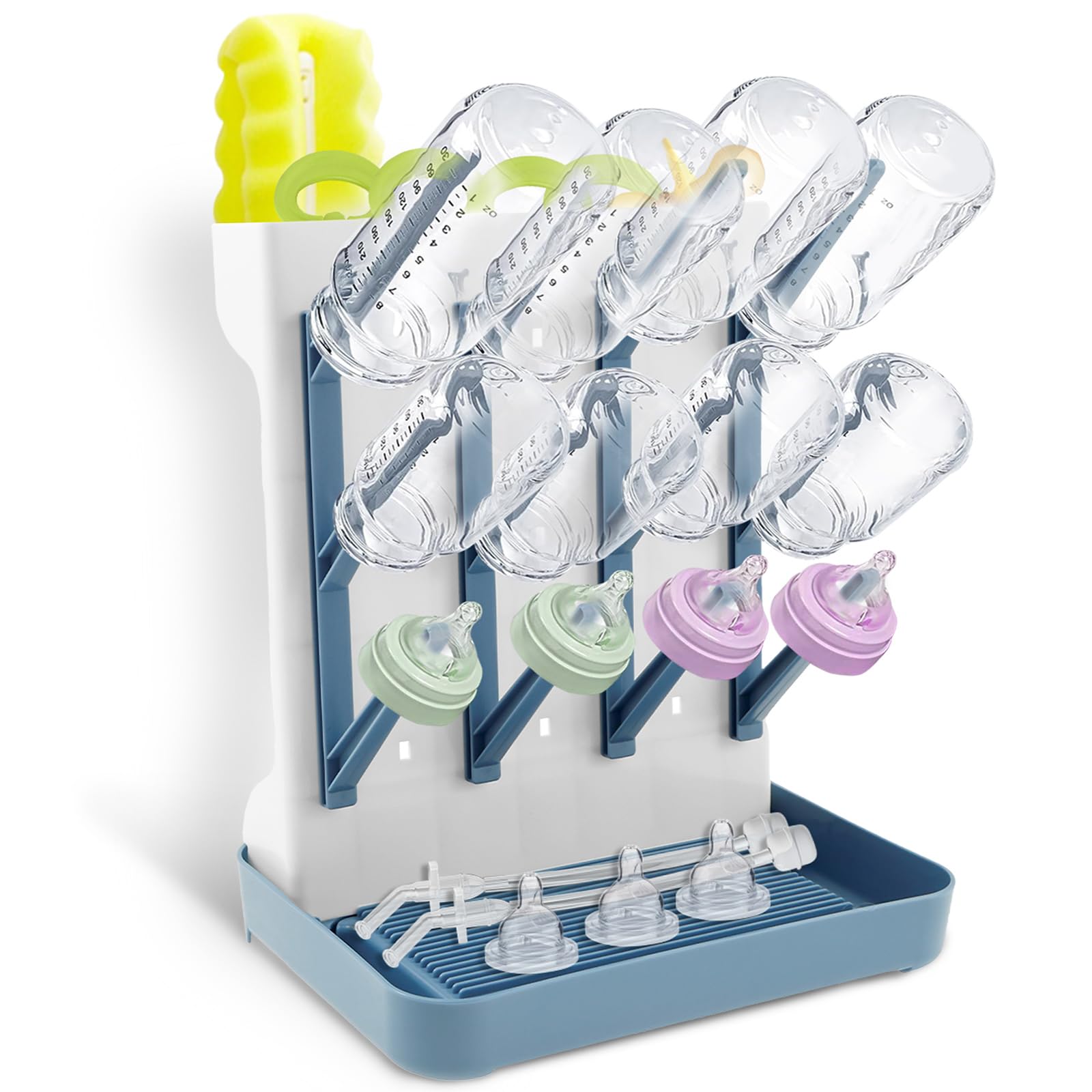 Sesaver Blove Baby Bottle Dryer Rack Plastic Vertical Standing Baby Bottle Holder Space Saving Countertop Standing Dish Holder Holds Up To 12 Bottles For Newborn Feeding Essentials (Blove)
