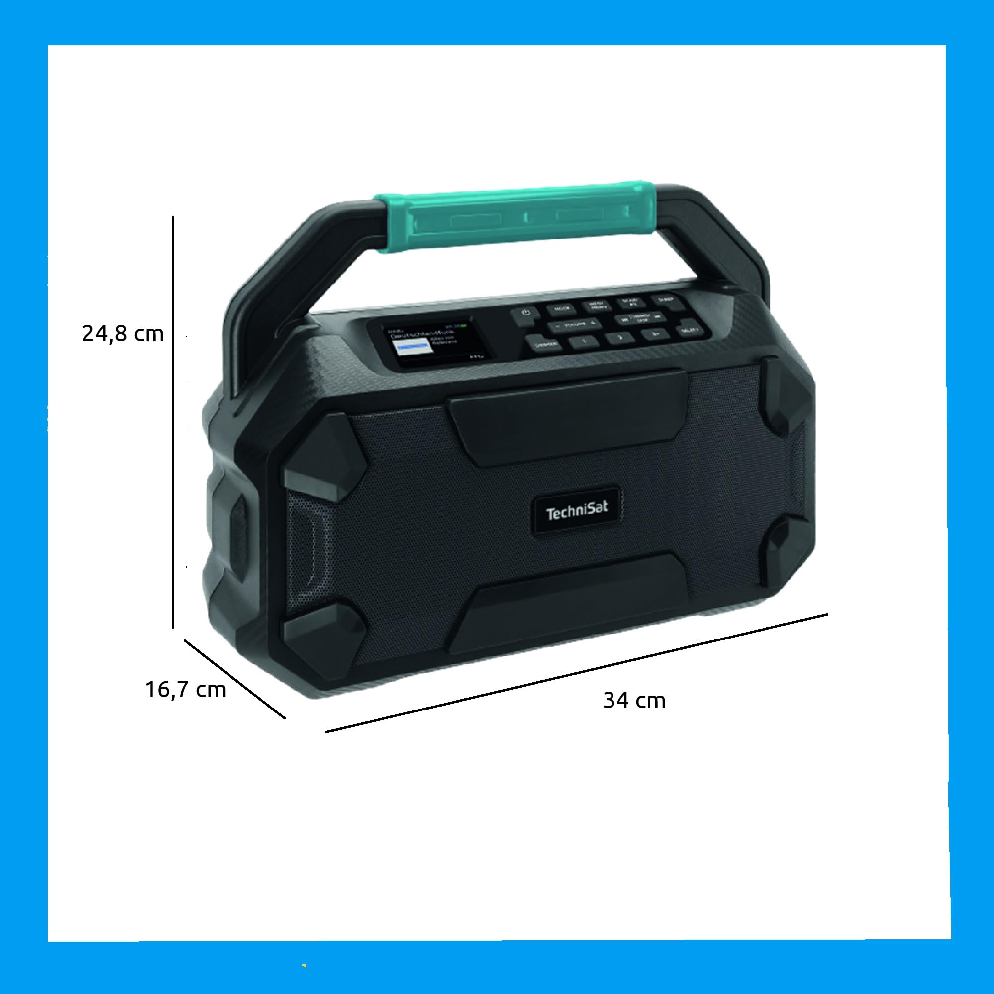 TechniSat Viola 231 OD – Radio Compatible con batería Makita (Dab+, FM, AUX in, Bluetooth, IPX4 a Prueba de Salpicaduras, 2 Altavoces estéreo de 15 W)