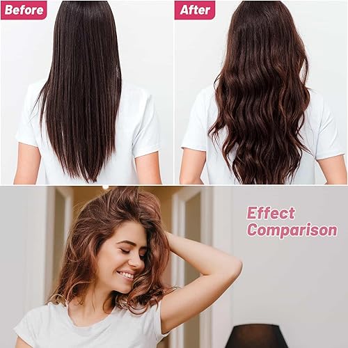 Miniatura 5 de Juego de 24 rulos jumbo con 12 rodillos grandes y 12 pinzas para el cabello para un volumen de cabello largo y medio (rosa intenso)