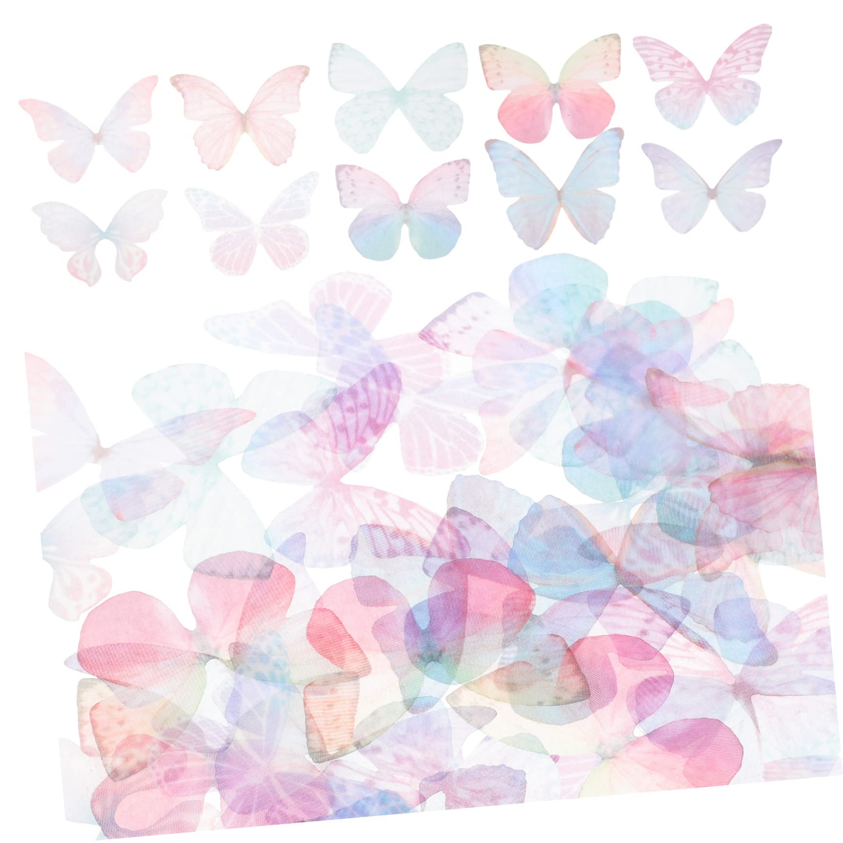 SEWACC 500stücke Schmetterlinge Organza Dekorative Applikationen Für Haarschmuck Und Bastelarbeiten Für Hochzeiten Und Partys Zufällige Farben