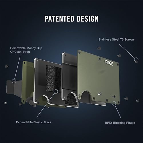Miniatura 4 de The Ridge Cartera delgada minimalista para hombre Oilva mate Verde Oliva Mate