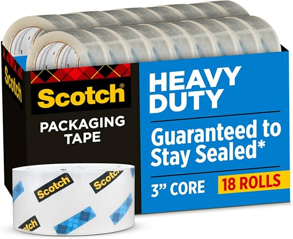 Scotch Heavy Duty Packaging Tape, 1.88 x 54.6 yd, Designed for Packing, Shipping and Mailing, Strong Seal on All Box Typ