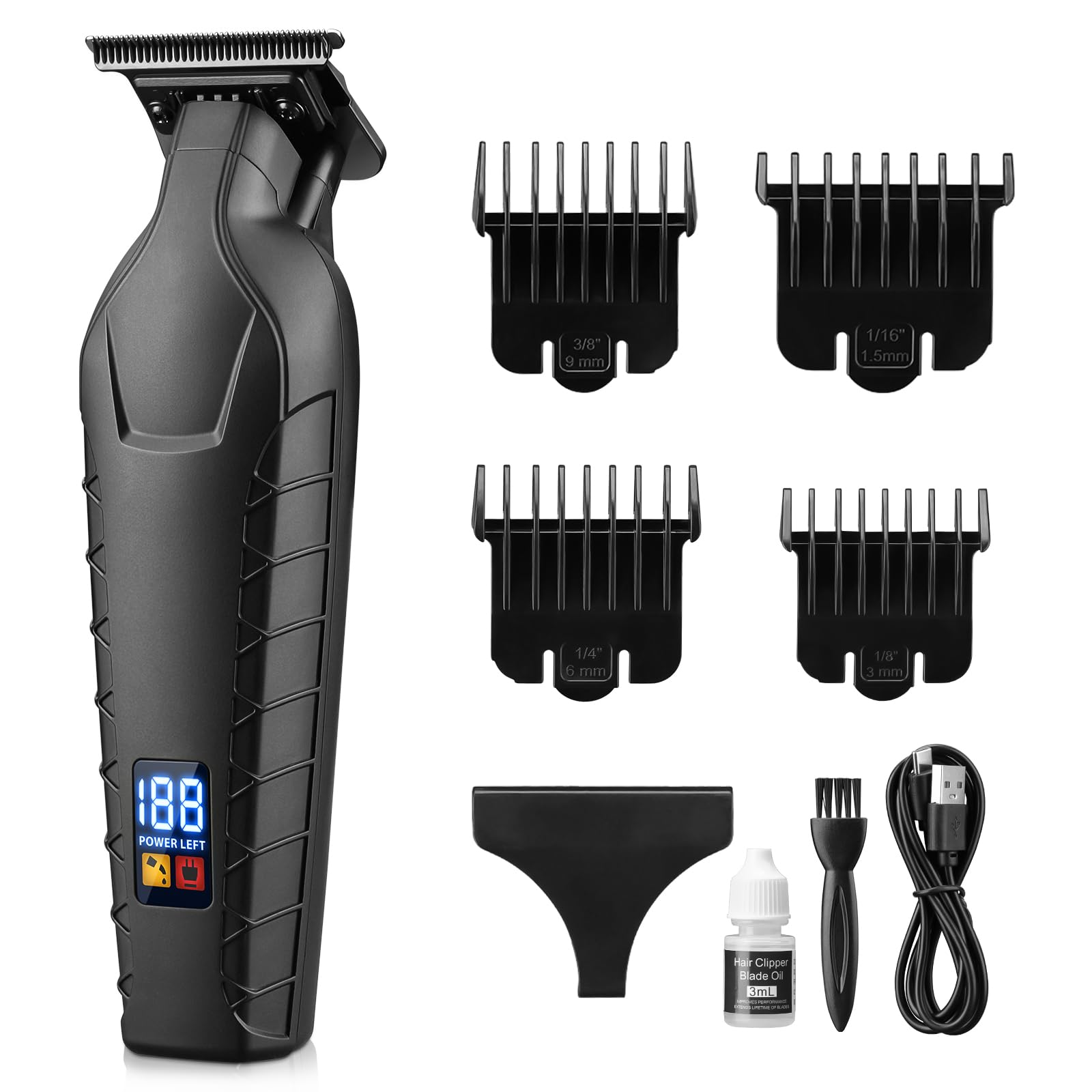 Audoc Professional Hair Clipper for Men Zero Gapped Mens Hair Trimmer with T Blade for Home Barber Beard Trimmer Cordless Rechargeable