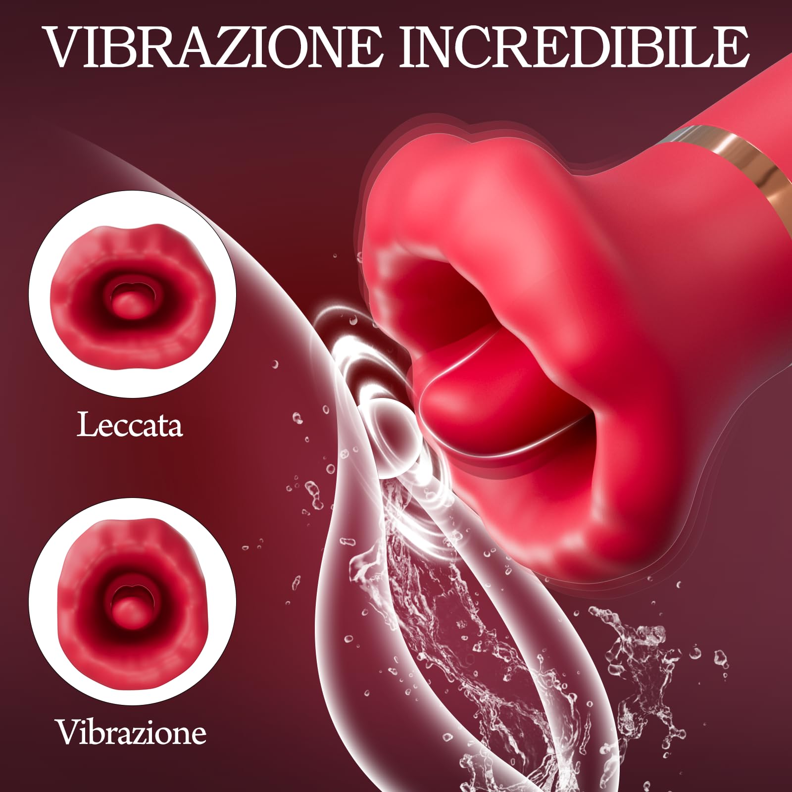Vibratore Giocattoli Sessuali per Donne Sex Toy Solo - Vibratori per donne con 10 modalità di vibrazione e 10 modalità di leccate, vibratore per punto G con stimolazione del clitoride per Femmina