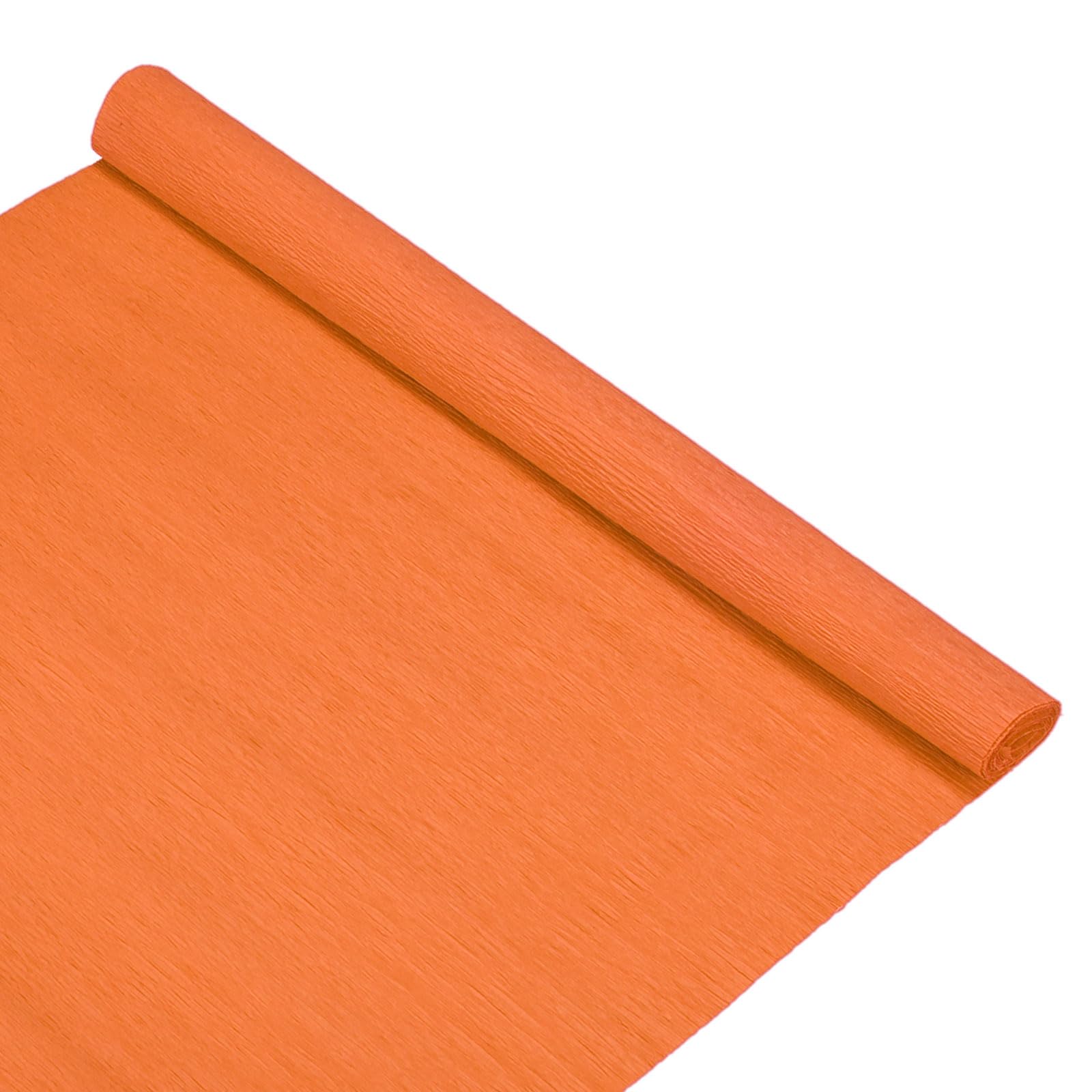 M METERXITY Crepe Paper, 8.2ft x 20 Inch /250 x 50cm Soft Wide Crepe Paper Streamer Sheet, Decorative Craft Streamer for DIY Craft/Flower Making/Decoration [Orange]