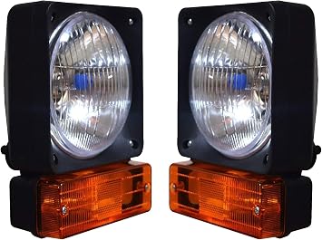 JCB Headlight Backhoe Loaders Loadall Headlight JCB Head Lights parts Indicator fit in various models Suitable for JCB Universal Headlamp 3C 3CX 3D 3DX 4C 4CN and 4CX JCB lights 12v
