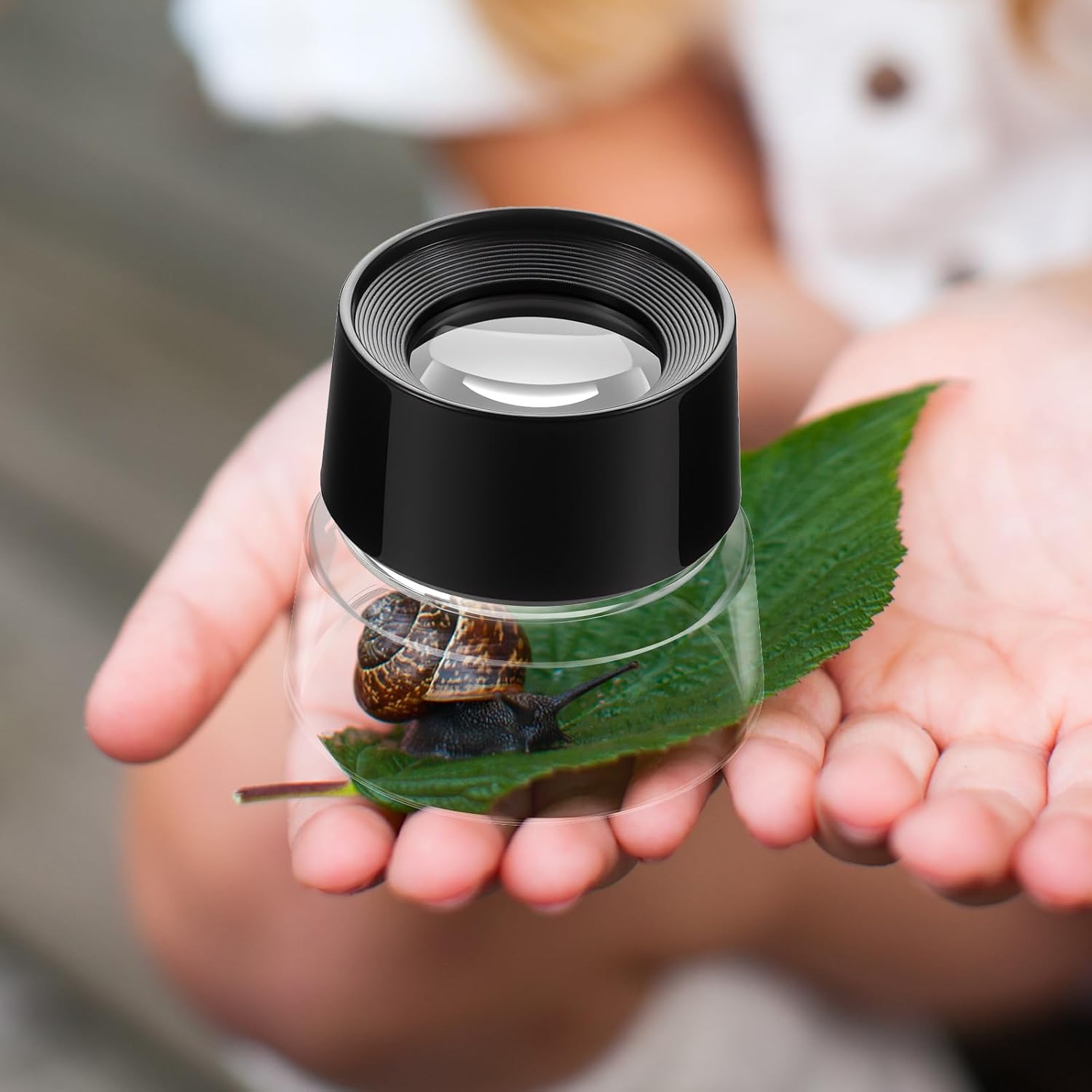 Ceenna 3 Pcs 10x Power Pre Focused Stand Magnifier, Hands Free Black Magnifying Loupes for Viewing Insects, Plants, Coins, Stamps, Maps, Fine Print and Nature Animal Observation