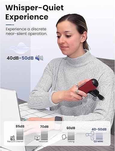 Miniatura 5 de BOB AND BRAD Mini pistola de masaje Q2 (rojo) y masajeador EZBack y Cuello