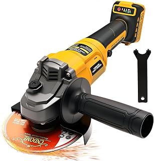 Cordless Angle Grinder Compatible with Dewalt 20V Battery, 4-1/2"/5" Cordless Grinder Tool with 3 Variable Speed(Max 8500RPM), 6 Saw Blades for Cutting, Griding and Polishing(No Battery)
