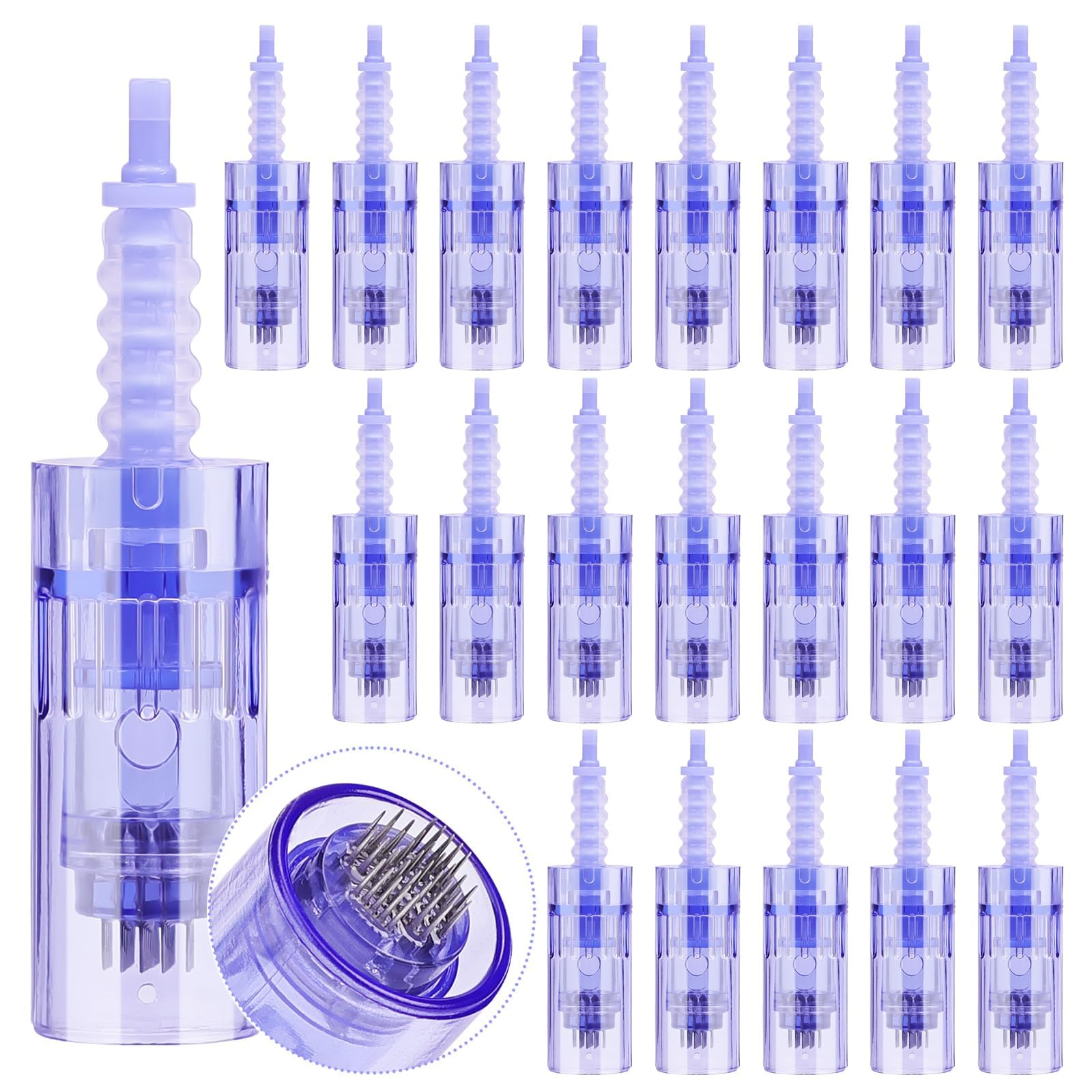 20 pezzi Dermapen Microneedling 36 Aghi Needles Cartucce di Ricambio per Derma Pen, 36pin Microneedle per Micro Needling Viso e Micra Needling Viso, Compatibili con Derma Pen Ultima A6 (20pcs/36pin)
