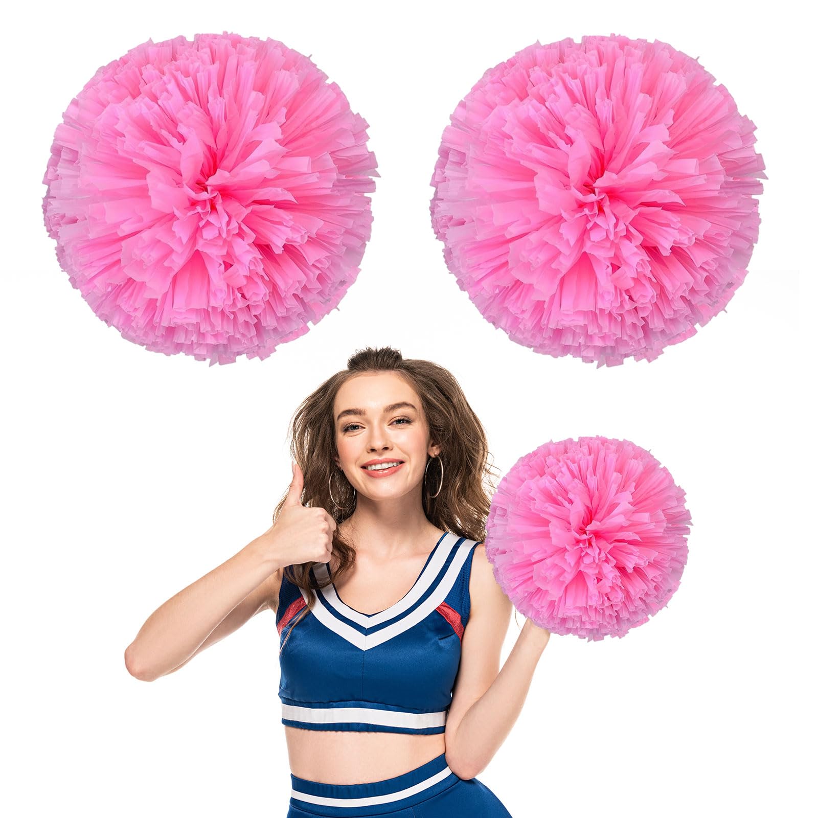 Cheer pompony, 26 szt. uchwyt na cztery palce, ręczne pompony drużyny cheerleaderek, do drużyny sportowej, gry ducha, na imprezę taneczną, dla dorosłych, pudrowe