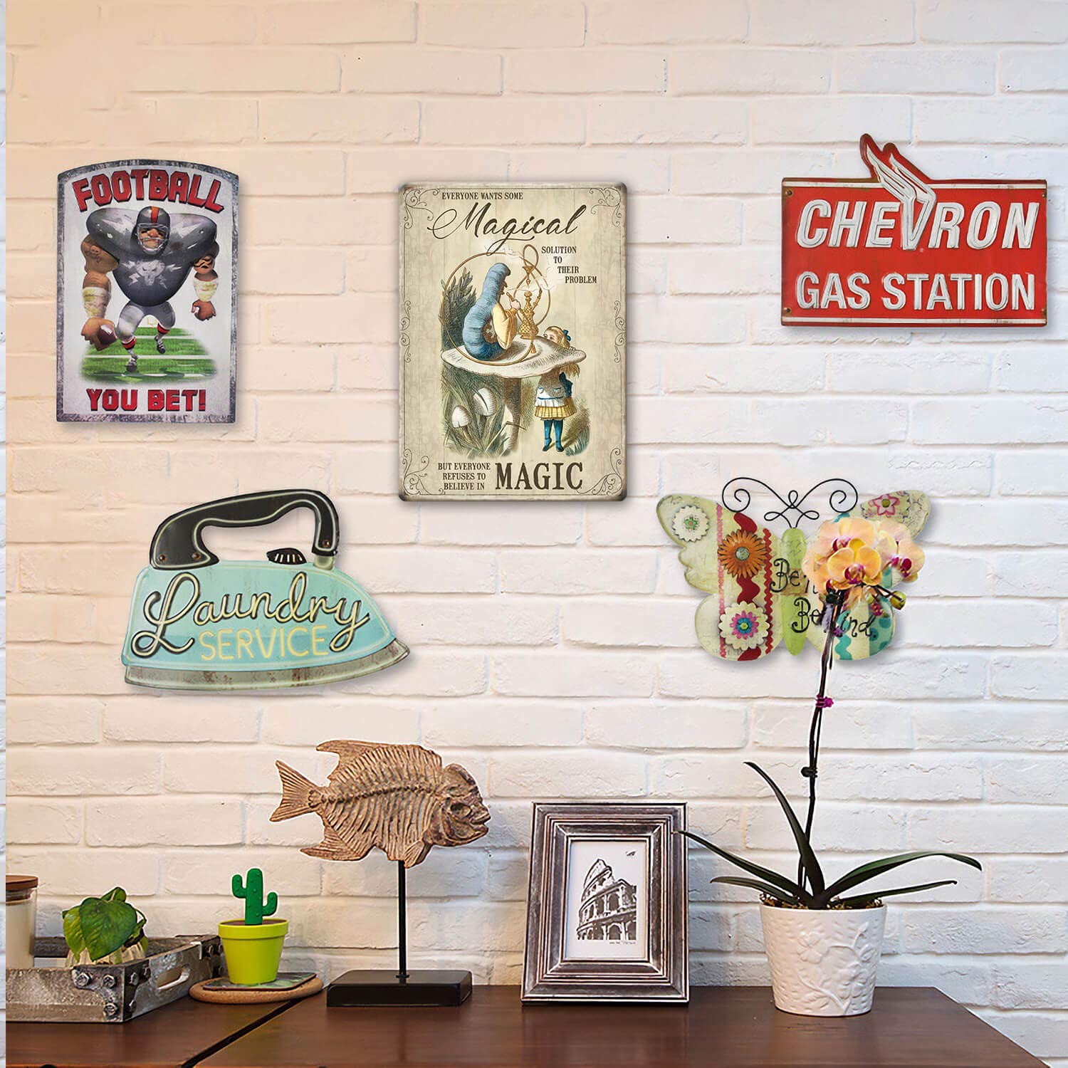 Agedsign Alice in Wonderland Poster, Vintage Metal Tin Sign