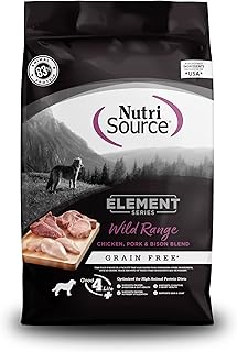 NutriSource Element Series Wild Range Dry Dog Food, Chicken, Pork & Bison, 24LB