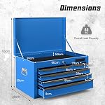 Heavy-Duty Steel Tool Chest with 6 Auto-Locking Drawers & Top Tray, Ball Bearing Slides & EVA Liners, Portable Garage/Workshop Storage Organizer for Tools & Equipment (Blue)