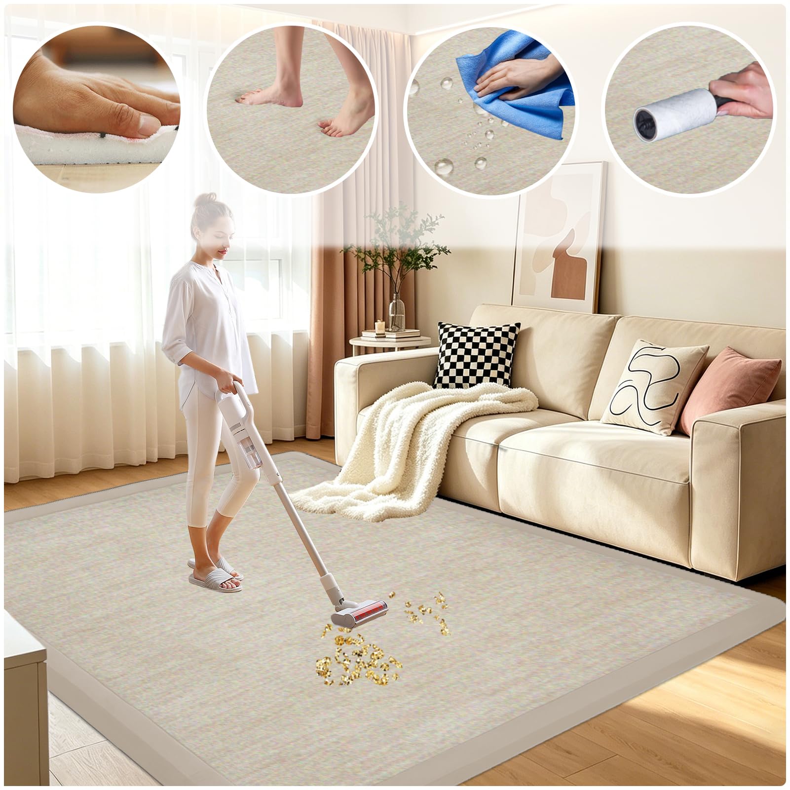 Krabbelmatte Baby 2cm Extra dick und weiche Spielmatte, Spielteppich Rutschfester, wasserabweisender Teppich für Wohn und Kinderzimmer Tatami Matte 120 x 160 cm
