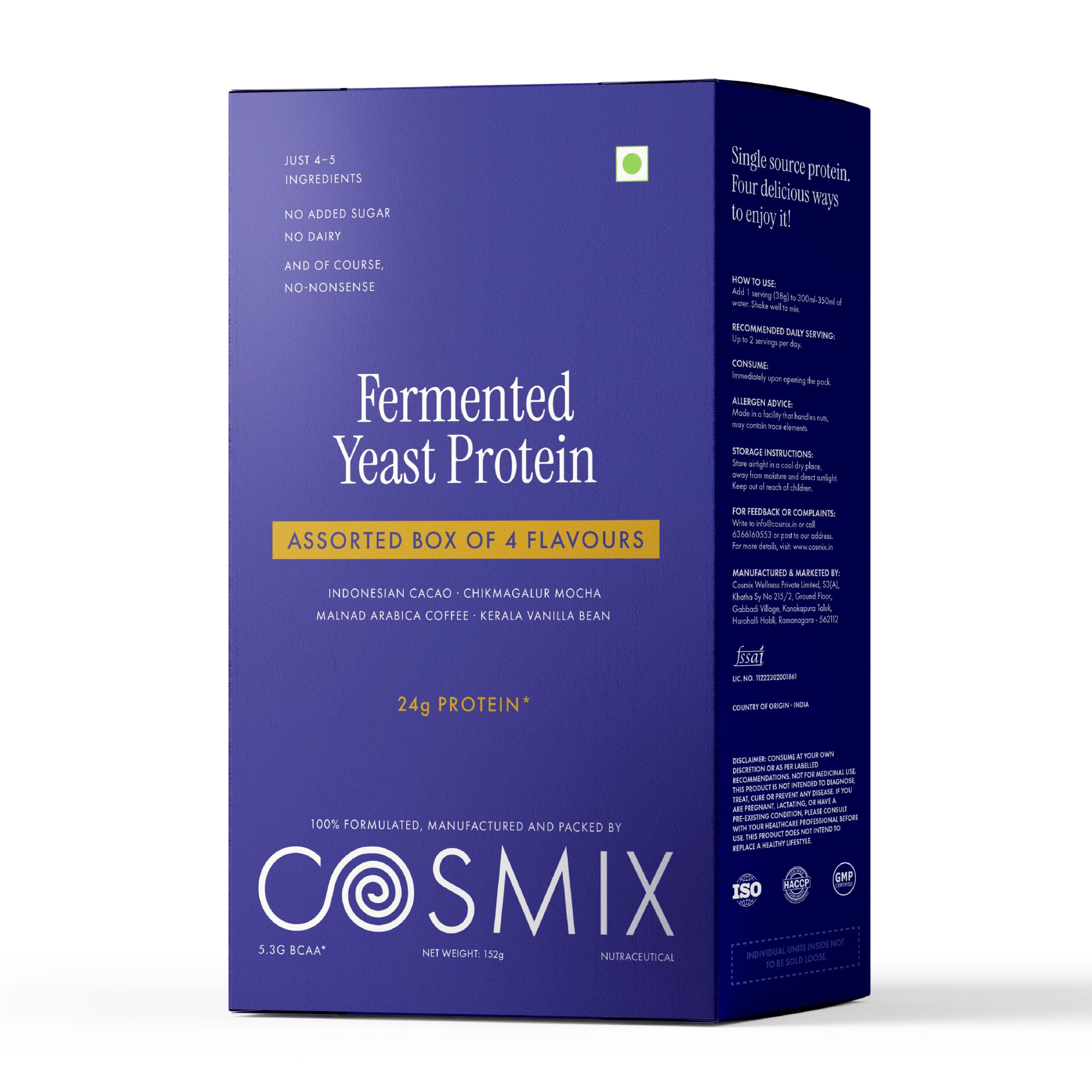 Cosmix Fermented Yeast Protein Powder | 24g Protein | Made with Real Peanut Butter | High Absorption with PDCAAS of 1 | Made In-House | Smooth, Tasty & Gut-Friendly | Peanut Butter Fudge, 38g Sachet — Amazon image 19