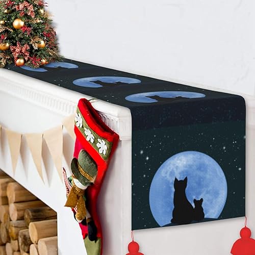 Vista 27 de Christmas Table Runner 60 Inches Long Fall Table Runner for Dining Table Christmas Decorations Coffe Table Runner with Tassels Kitchen & Table