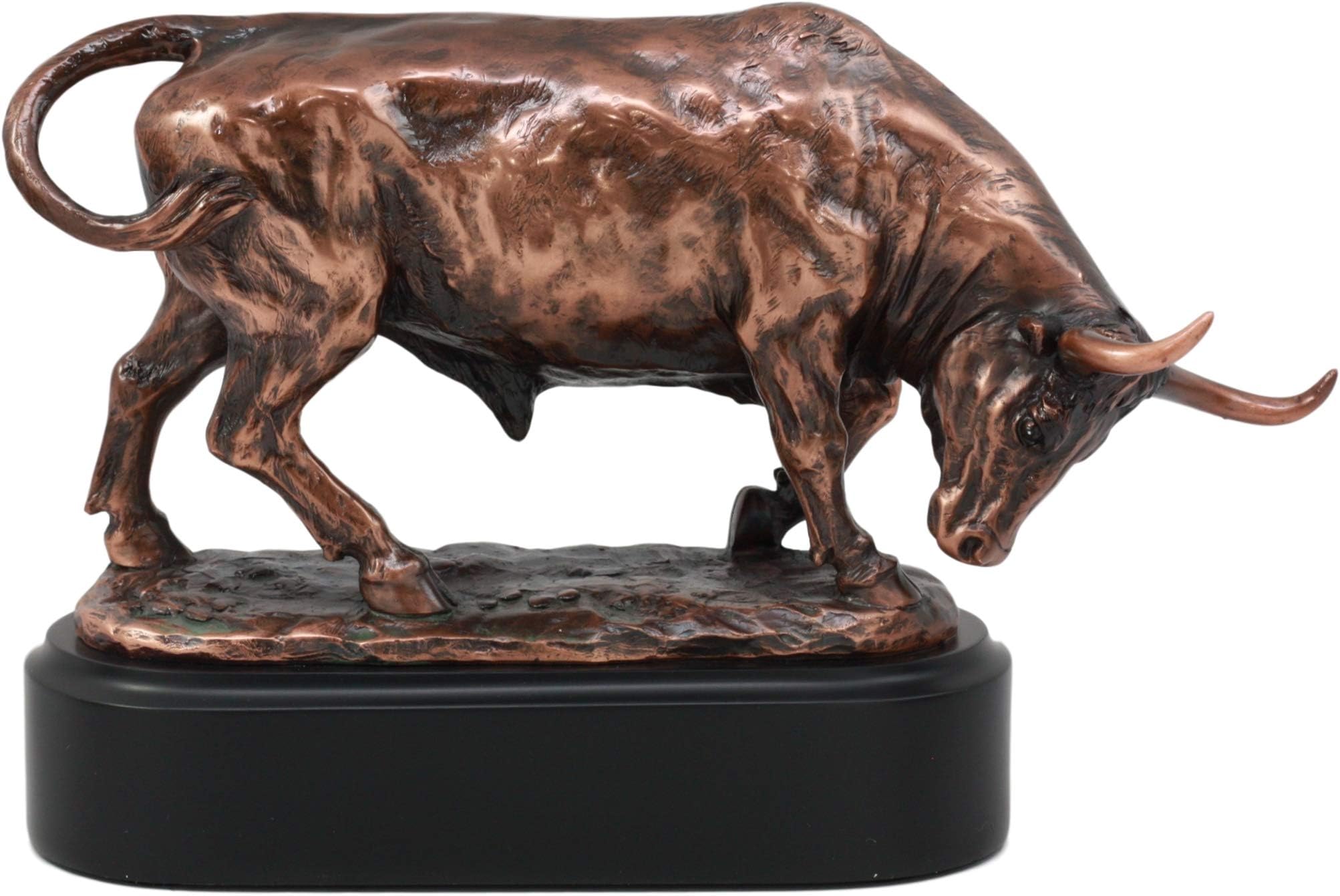 Wall Street Stock Market Charging Bull On The Offensive With Base Bronze Electroplated Figurine Investors Gifts Money Managers
