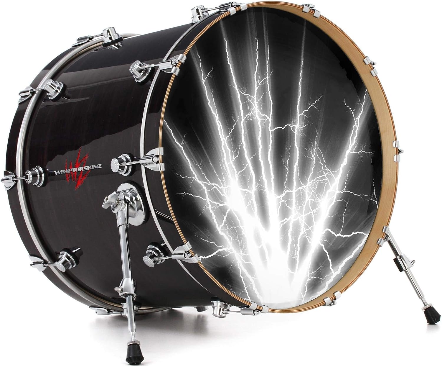 Vinyl Skin Decal Wrap for 22" Bass Kick Drum Head Lightning White - DRUM HEAD NOT INCLUDED