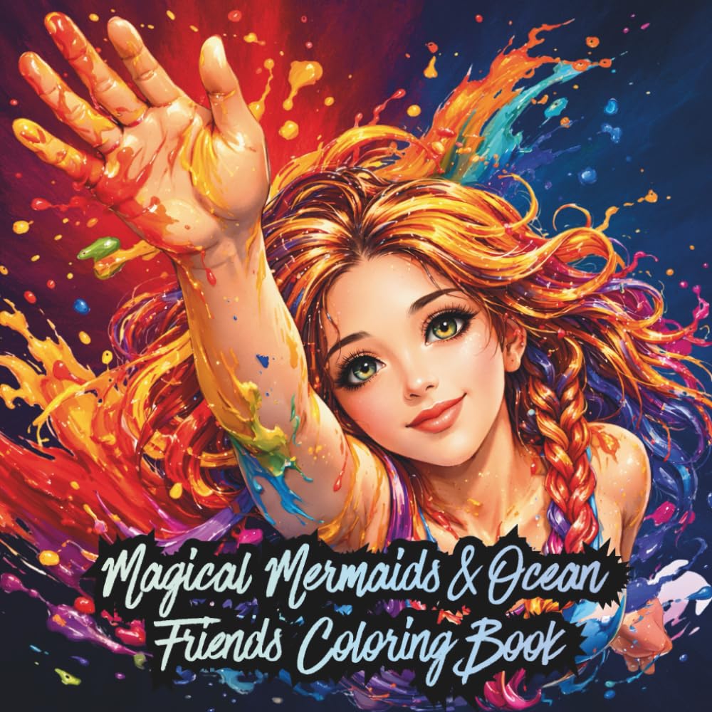 Magical Mermaids & Ocean Friends Coloring Book: Relaxing Adult Coloring Pages Featuring Mermaids, Sea Animals & Underwater Fantasy Art