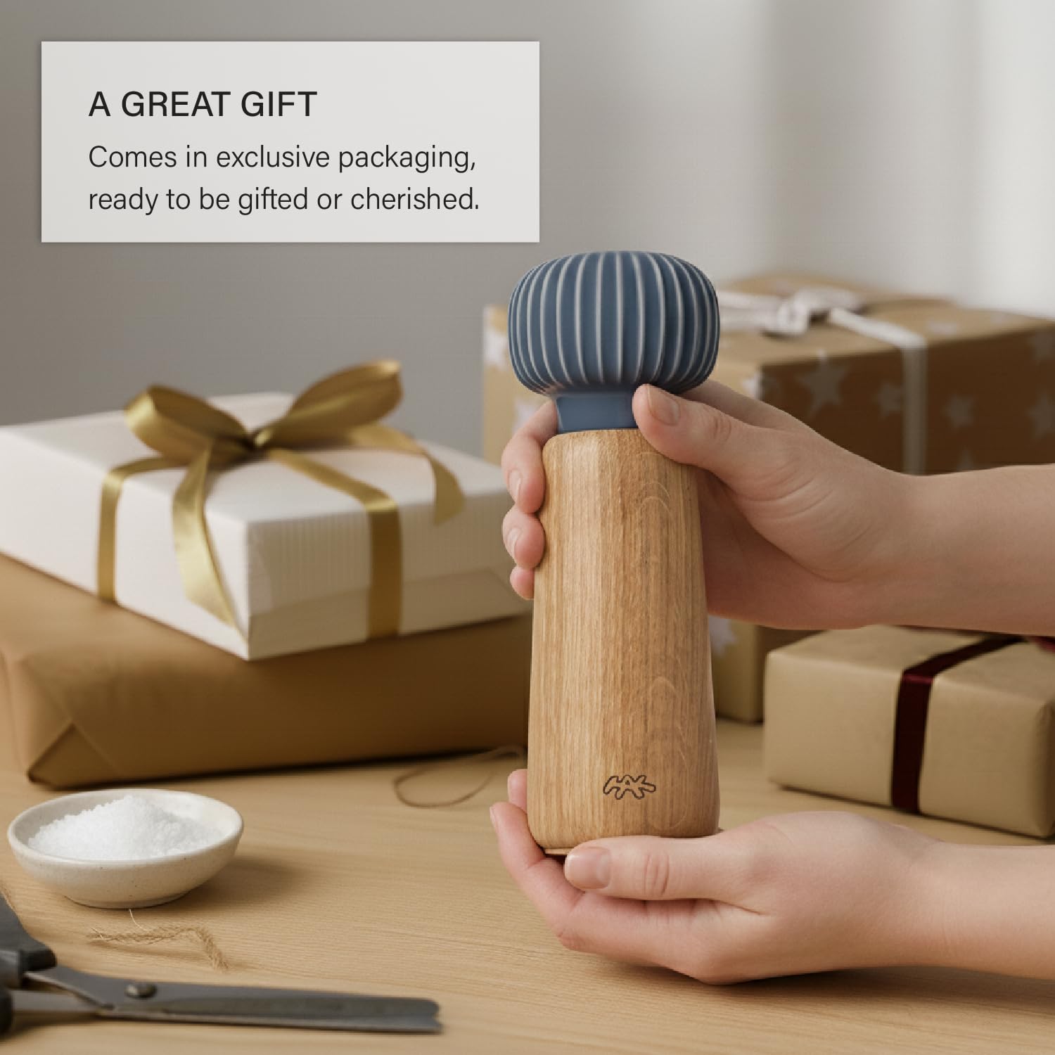 Kähler Mühle H18 cm Hammershøi handlich dänisches Design Gewürzmühle, anthrazit grau