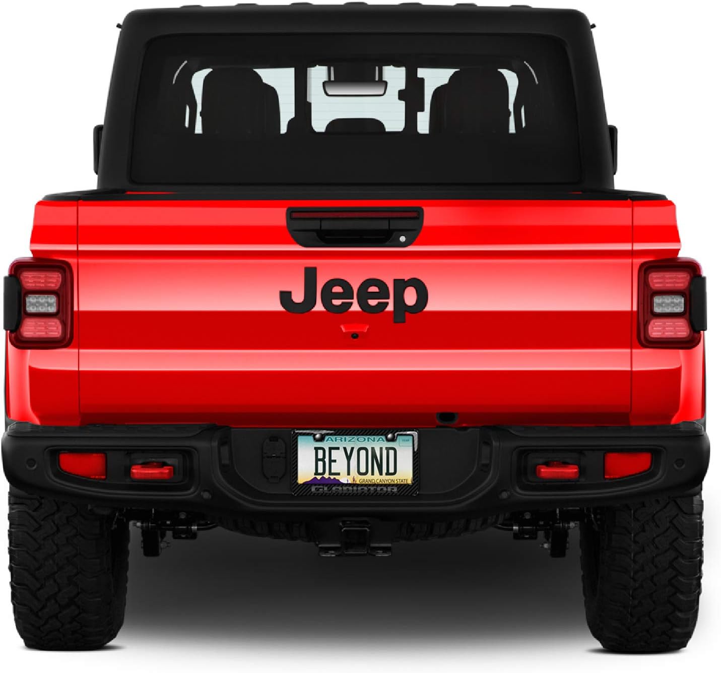 iPick Image for Jeep Gladiator 3D in Dark Gray on Real Carbon Fiber ABS Plastic License Plate Frame
