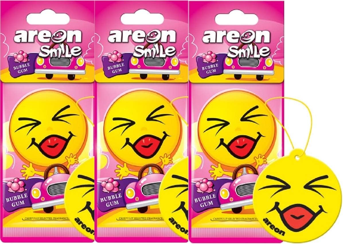Smile Dry Car Air Freshener Bubble Gum,Pack of 3
