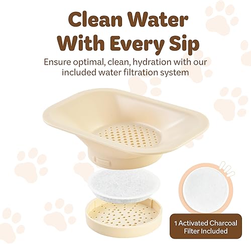 Miniatura 9 de Dispensador de alimentos y agua 2 en 1, comedero para perros y gatos con dispensador automático estable de agua, a prueba de fugas y campana de