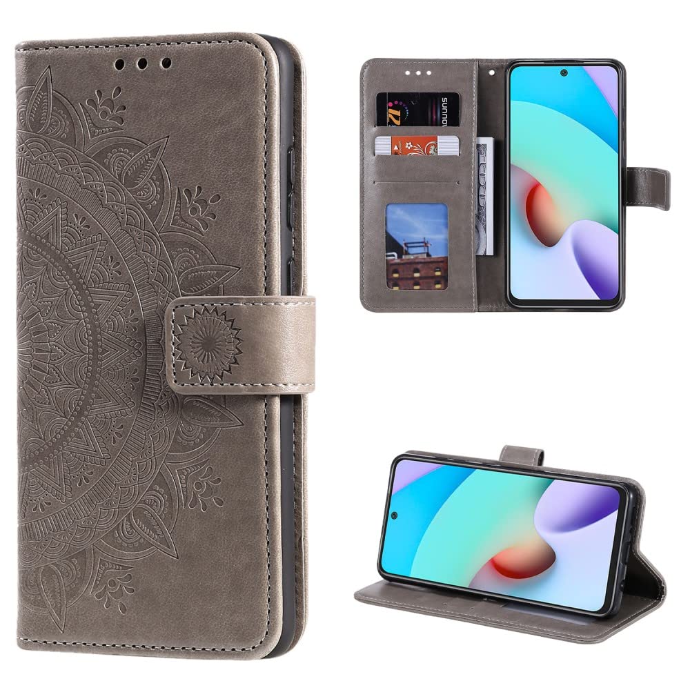 CoverKingz Custodia per Xiaomi 14, con scomparto per carte di credito, pieghevole, motivo mandala, blu