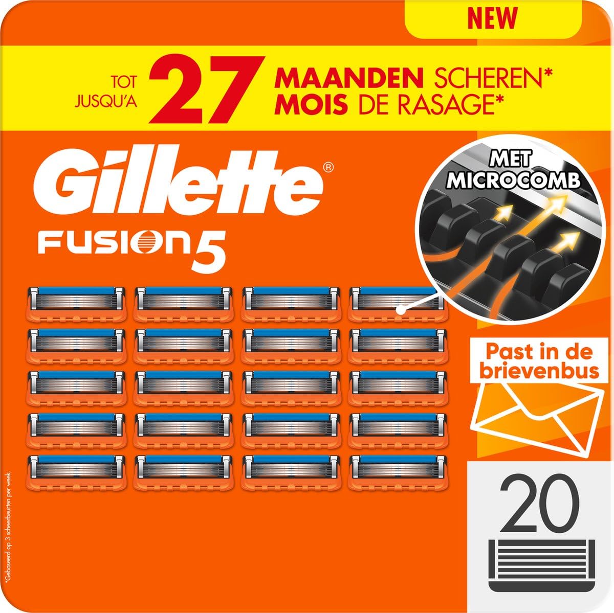 Gillette Fusion5 Razor Blades for Men, Gillette 20 Replacement Blades Fus5 20ct
