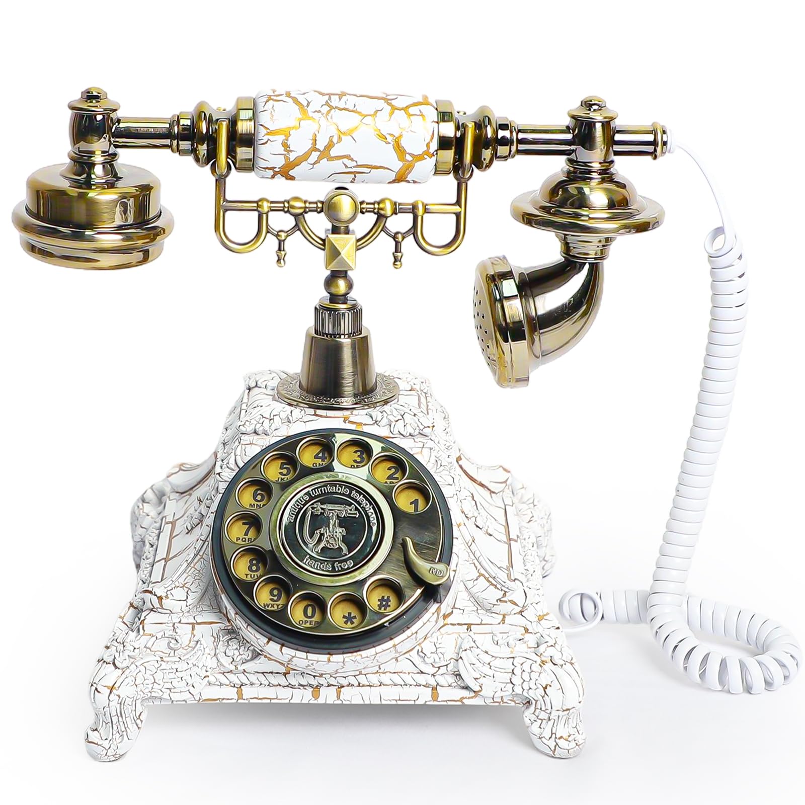 ROOMEDAL Audio Guest Book Wedding Phone, Vintage Audio GuestBook, Record Guest Messages for Weddings & Special Events, Customized Audio Keepsake for Memorable Occasions (Retro White)