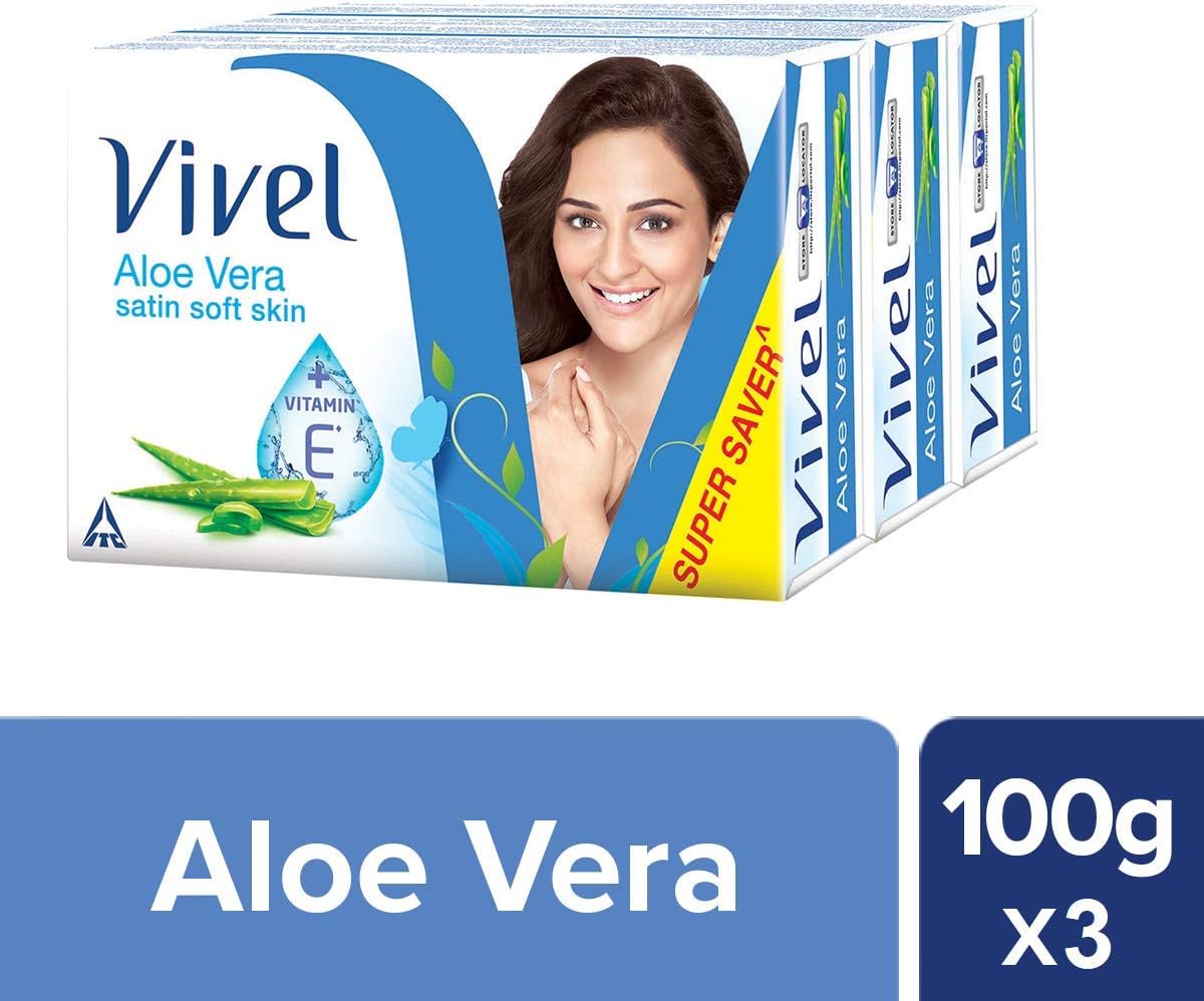 VIVEL Aloe Vera Soap, 100G (Pack Of 3)