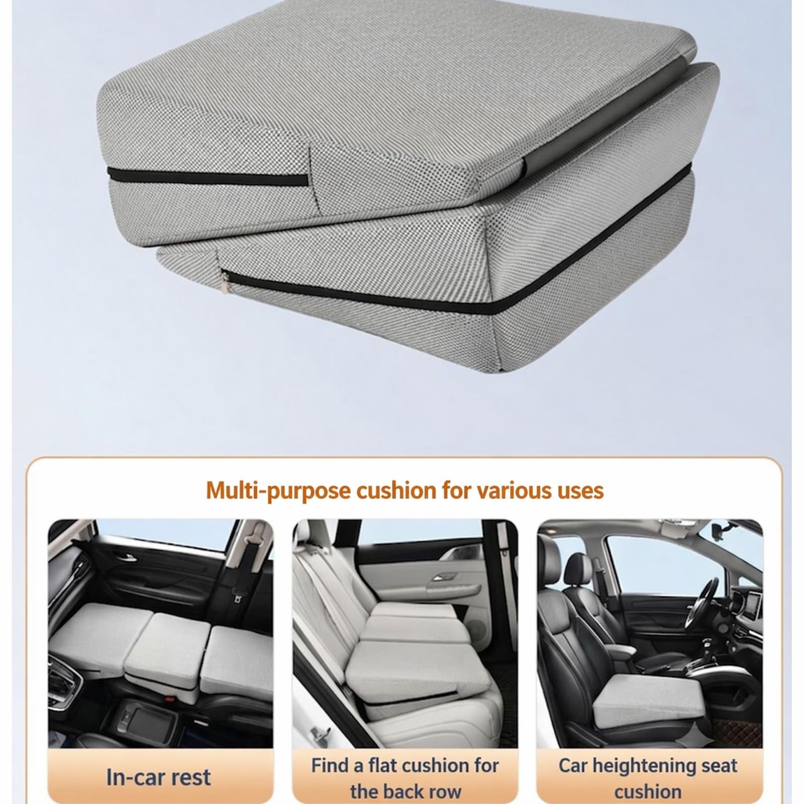 Materasso Auto Pieghevole per Toyota Hilux 2010-2026 | Letto da viaggio sedile posteriore spugna densa tessuto a rete per riposo campeggio cuscino rialzato pratico portatile