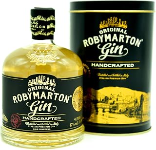 Robymarton Gin - Original Italian Premium Gin - Gusto Speziato con 11 Botaniche - In Confezione Regalo con Latta Serigrafata Originale - Ideale per Gin Tonic e Cocktail Gourmet - 70cl - 47% vol.