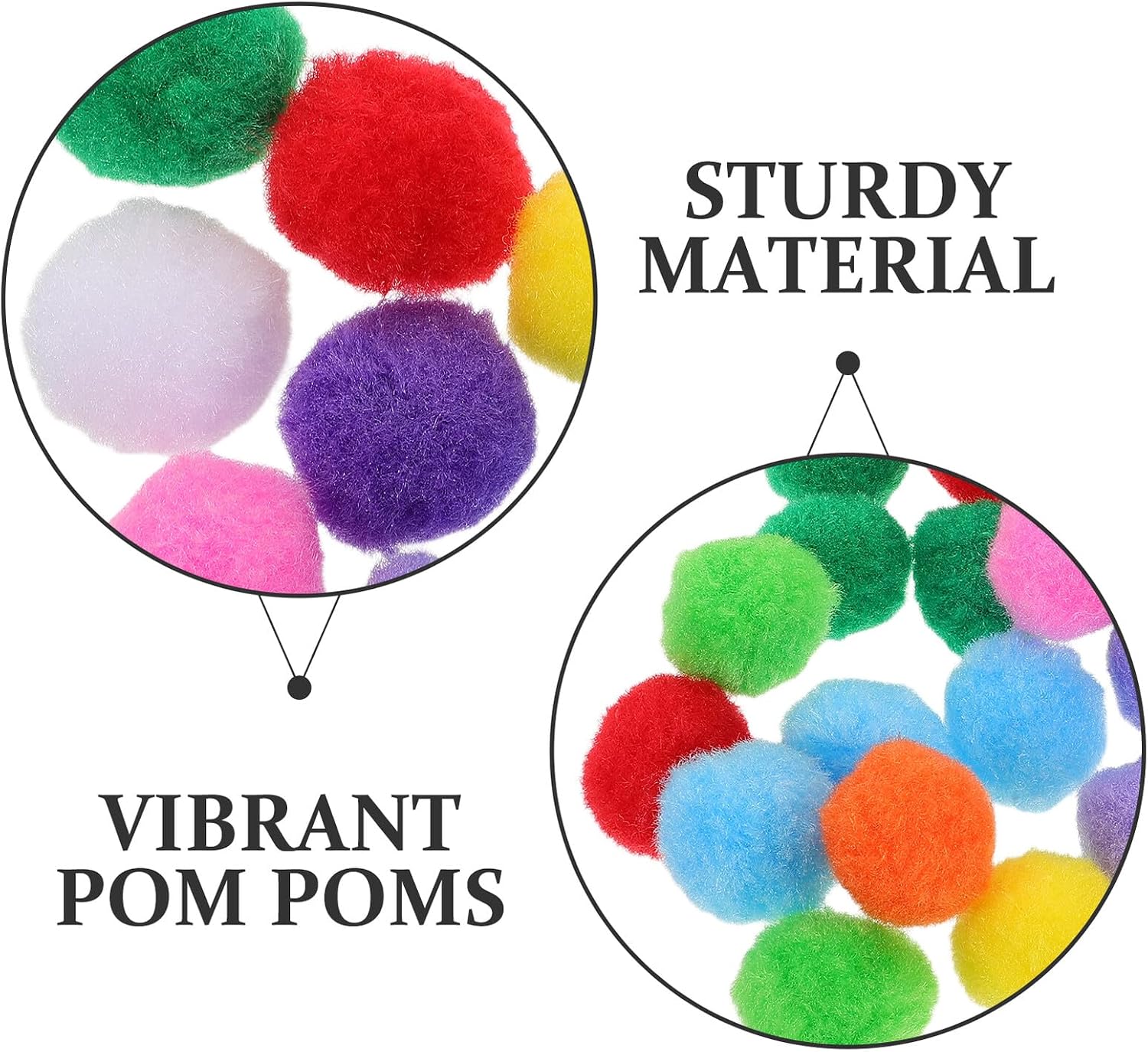 GRIRIW 1000pcs Multicolor Plush Pom Poms Soft Fuzzy Balls for DIY Crafts Knitting Accessories Cheerleading Team Spirit Decorations for Hats Shoes Scarves Gloves Bags Hair Clips