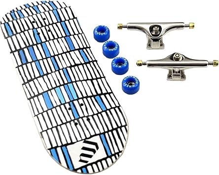 NOAHWOOD PRO Fingerboard Finger Skateboard NW9.0 Kick Flip Deck 98mmx34mm 5 Layer Color Maple Wood Handmade + NW Prince 34mm Track + NW ii Logo Handmade Wheels Fance