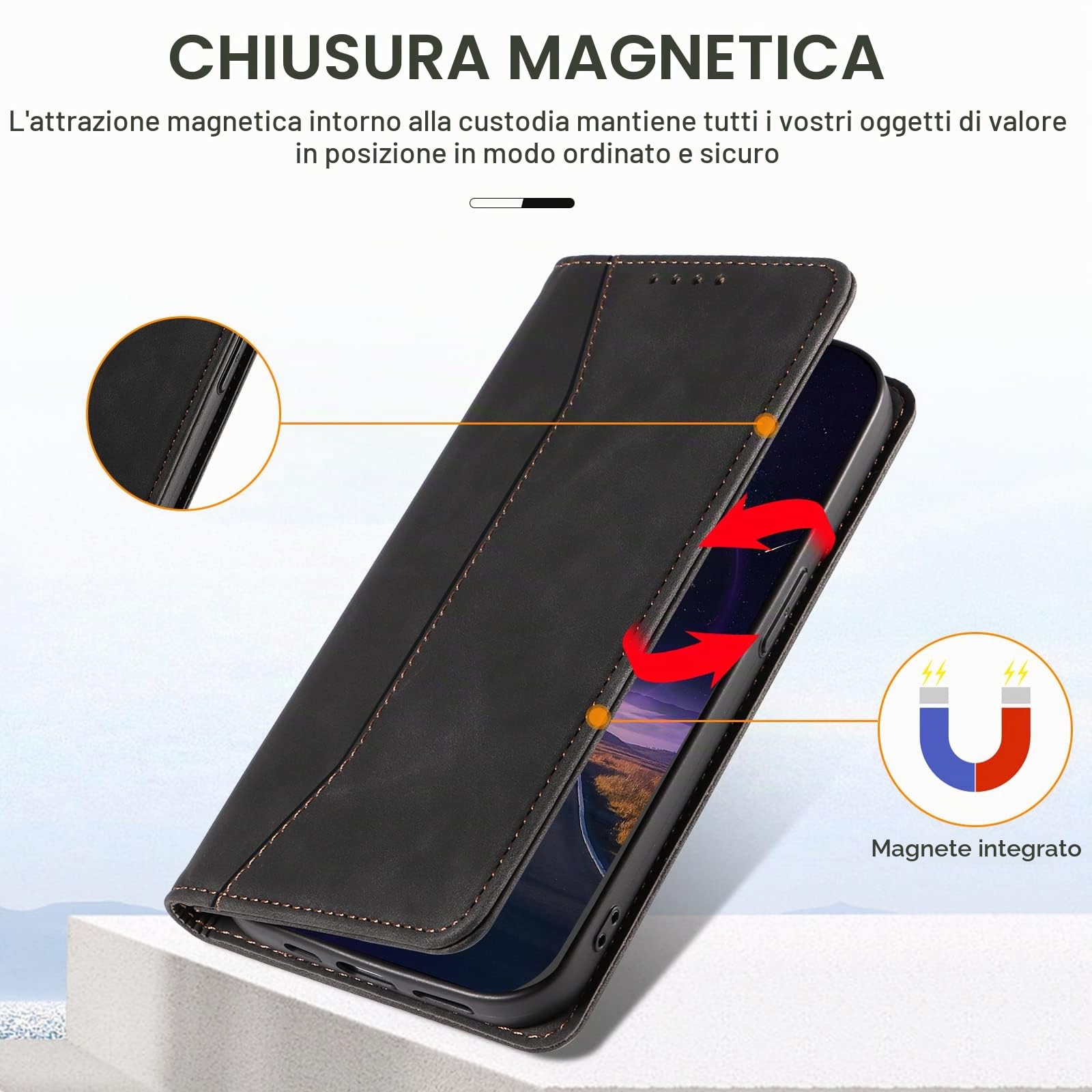 Cover per Xiaomi Redmi Note 10 Pro Custodia Flip Magnetica Portafoglio a Libro Cover per Xiaomi Redmi Note 10 Pro Custodia Flip Magnetica Portafoglio a Libro