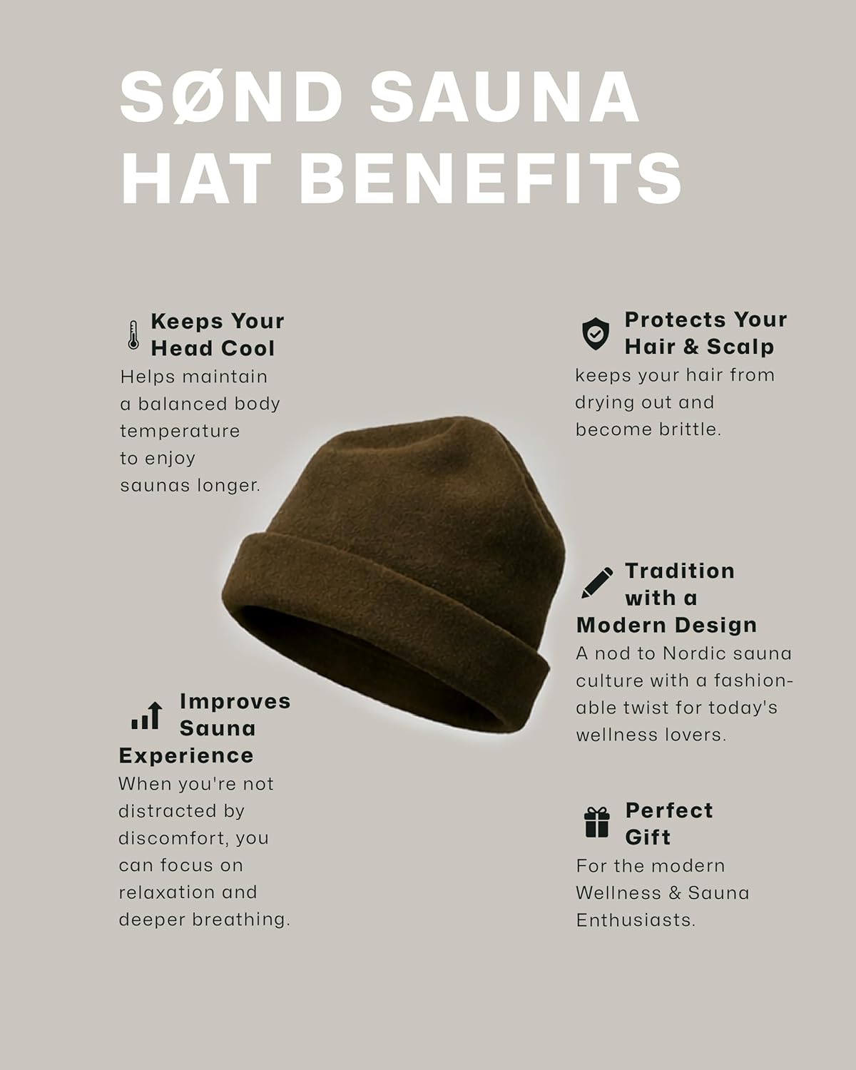 Sauna Hat – Natural Merino Wool Sauna Accessory for Heat Protection – Eco-Friendly, Lightweight & Durable - Image 6