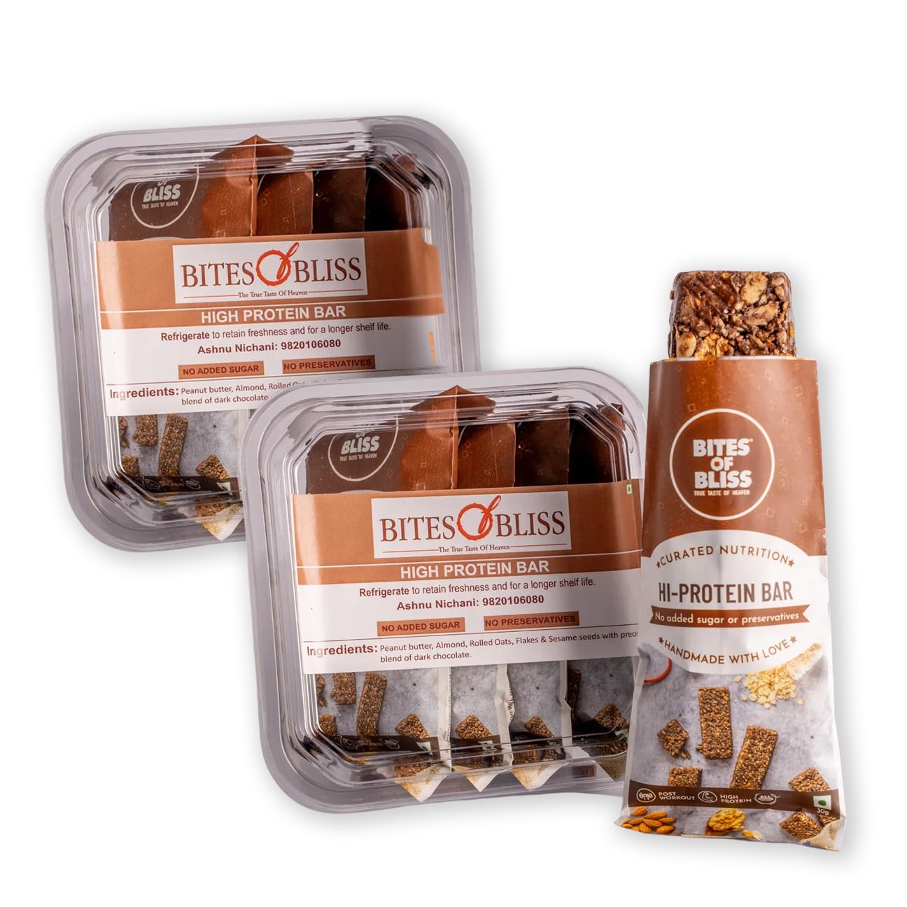 Bites of Bliss Date N Seeds Bar | Vegan Protein Bar Without Sugar | Dates, Almonds, Pumpkin, Sunflower, Flax, White & Black Sesame, Chia & Watermelon seeds | No Added Preservatives | Healthy Energy Bars | Double Pack — Amazon image 11