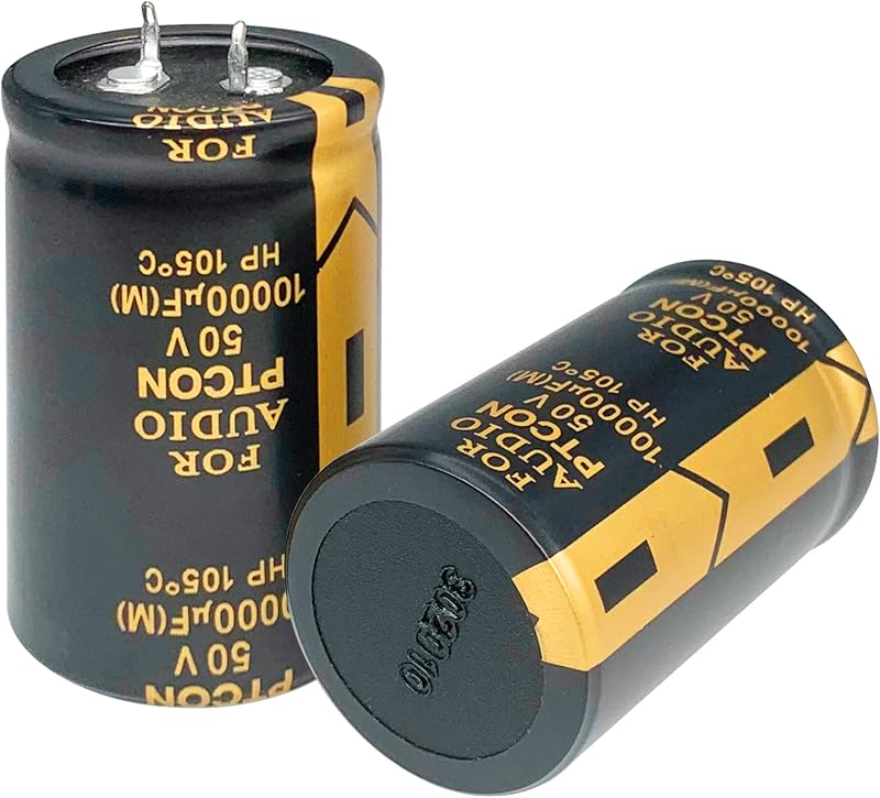 2pcs 50V 10000uF Snap-in Electrolytic Capacitor, 30x50mm | Large capacity audio filter cap, for power amplifier, car audio, power supply filtering