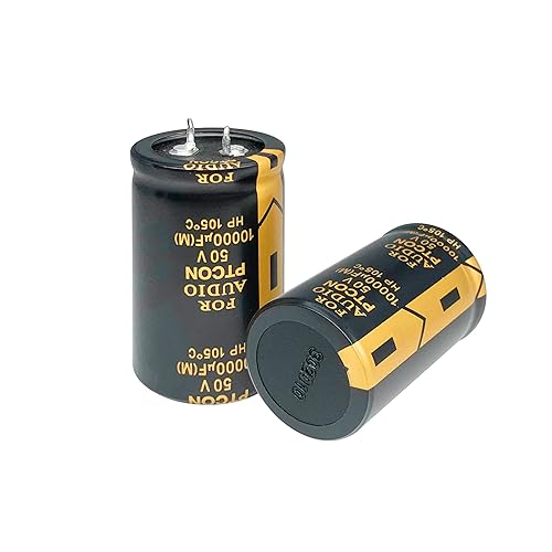 Cermant 2 piezas 50 V 10000 uF Capacitor electrolítico Snap-in 30x50 mm (1,18x1,96 pulg) Filtro de amplificador de potencia Capacitor electrolítico